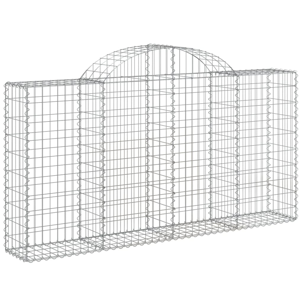 Cestos gabião arqueados 4pcs 200x30x100/120cm ferro galvanizado