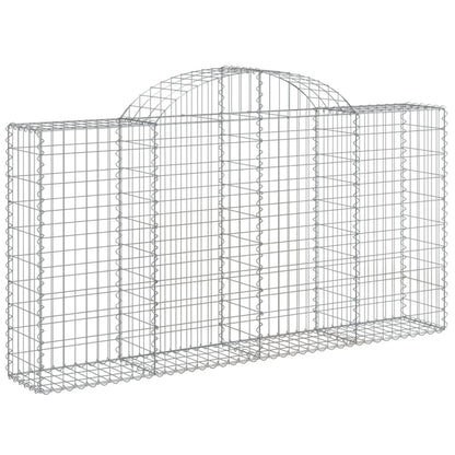 Cestos gabião arqueados 4pcs 200x30x100/120cm ferro galvanizado