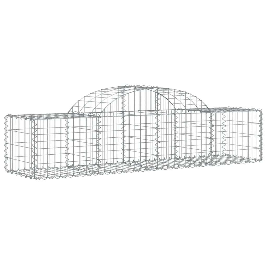 Cestos gabião arqueados 2 pcs 200x50x40/60 cm ferro galvanizado