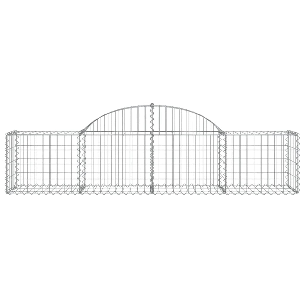 Cestos gabião arqueados 2 pcs 200x50x40/60 cm ferro galvanizado