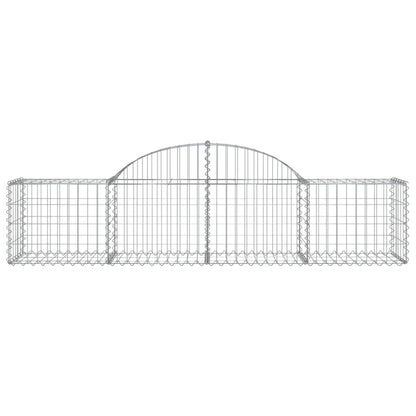 Cestos gabião arqueados 2 pcs 200x50x40/60 cm ferro galvanizado