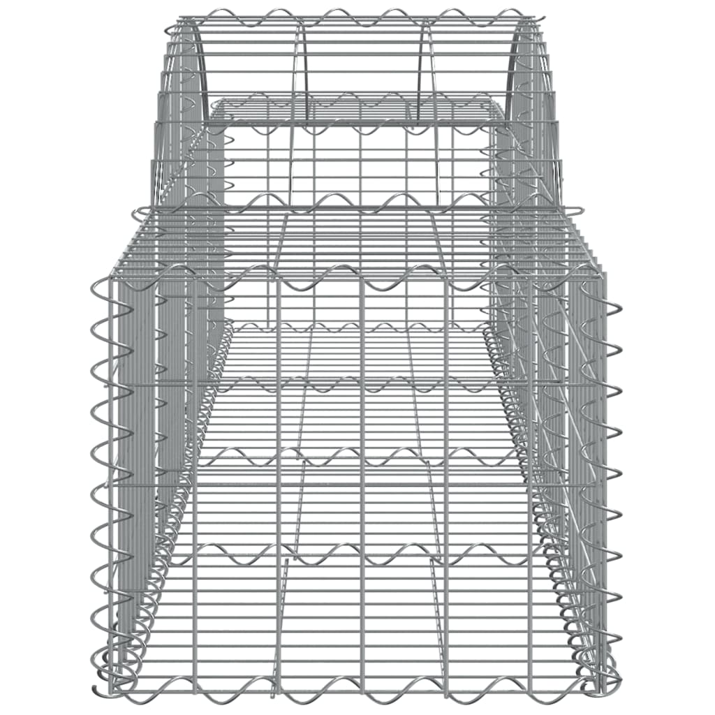 Cestos gabião arqueados 2 pcs 200x50x40/60 cm ferro galvanizado