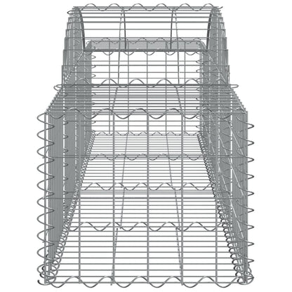 Cestos gabião arqueados 2 pcs 200x50x40/60 cm ferro galvanizado