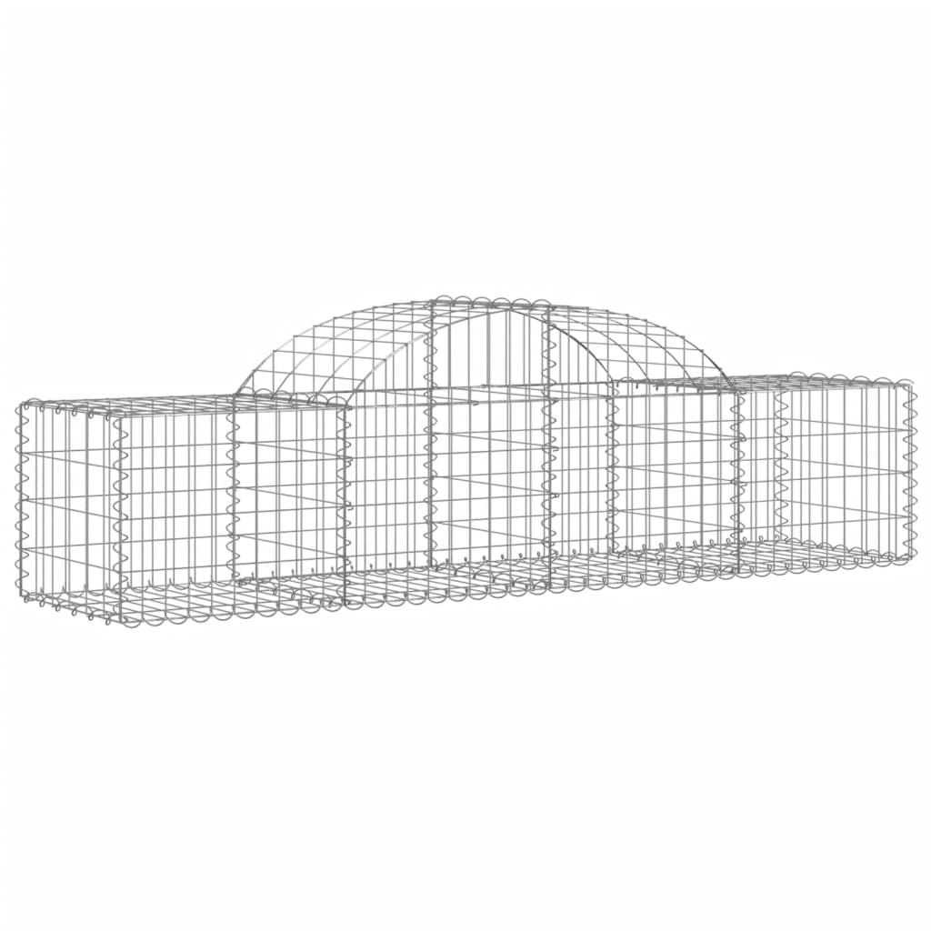 Cestos gabião arqueados 3 pcs 200x50x40/60 cm ferro galvanizado