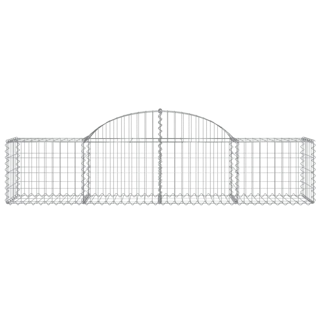 Cestos gabião arqueados 3 pcs 200x50x40/60 cm ferro galvanizado