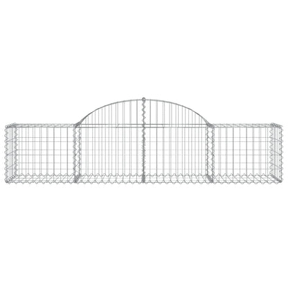 Cestos gabião arqueados 3 pcs 200x50x40/60 cm ferro galvanizado