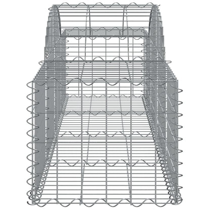 Cestos gabião arqueados 3 pcs 200x50x40/60 cm ferro galvanizado