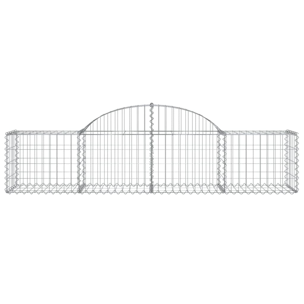 Cestos gabião arqueados 4 pcs 200x50x40/60 cm ferro galvanizado