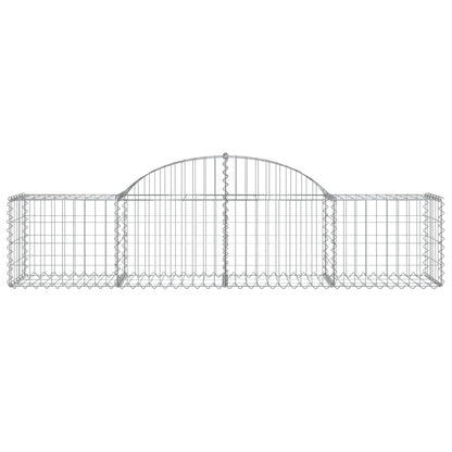 Cestos gabião arqueados 4 pcs 200x50x40/60 cm ferro galvanizado