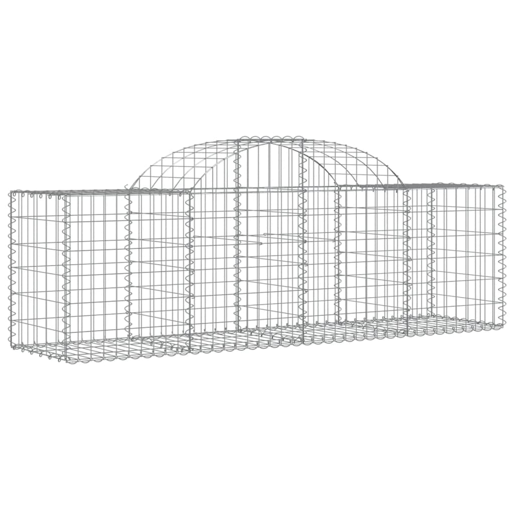 Cestos gabião arqueados 2 pcs 200x50x60/80 cm ferro galvanizado