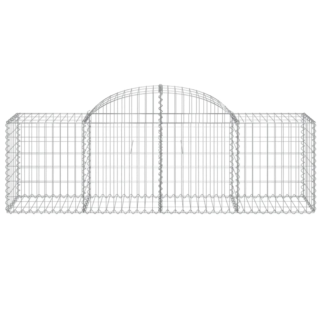 Cestos gabião arqueados 2 pcs 200x50x60/80 cm ferro galvanizado