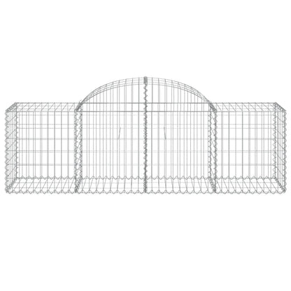 Cestos gabião arqueados 2 pcs 200x50x60/80 cm ferro galvanizado