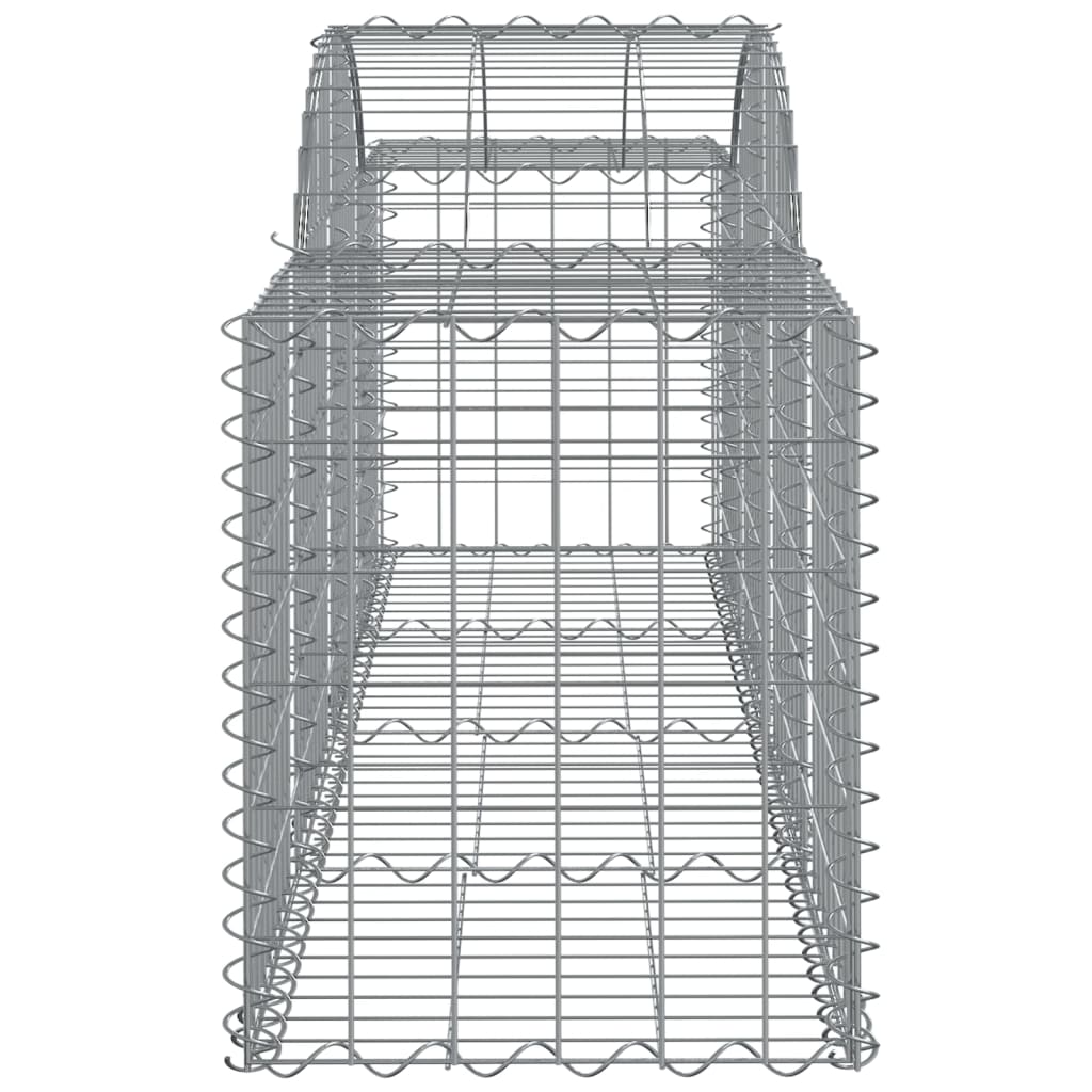 Cestos gabião arqueados 2 pcs 200x50x60/80 cm ferro galvanizado