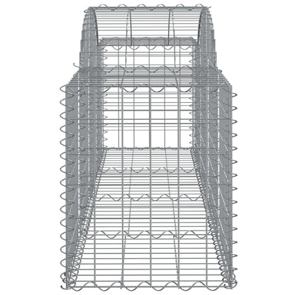 Cestos gabião arqueados 2 pcs 200x50x60/80 cm ferro galvanizado