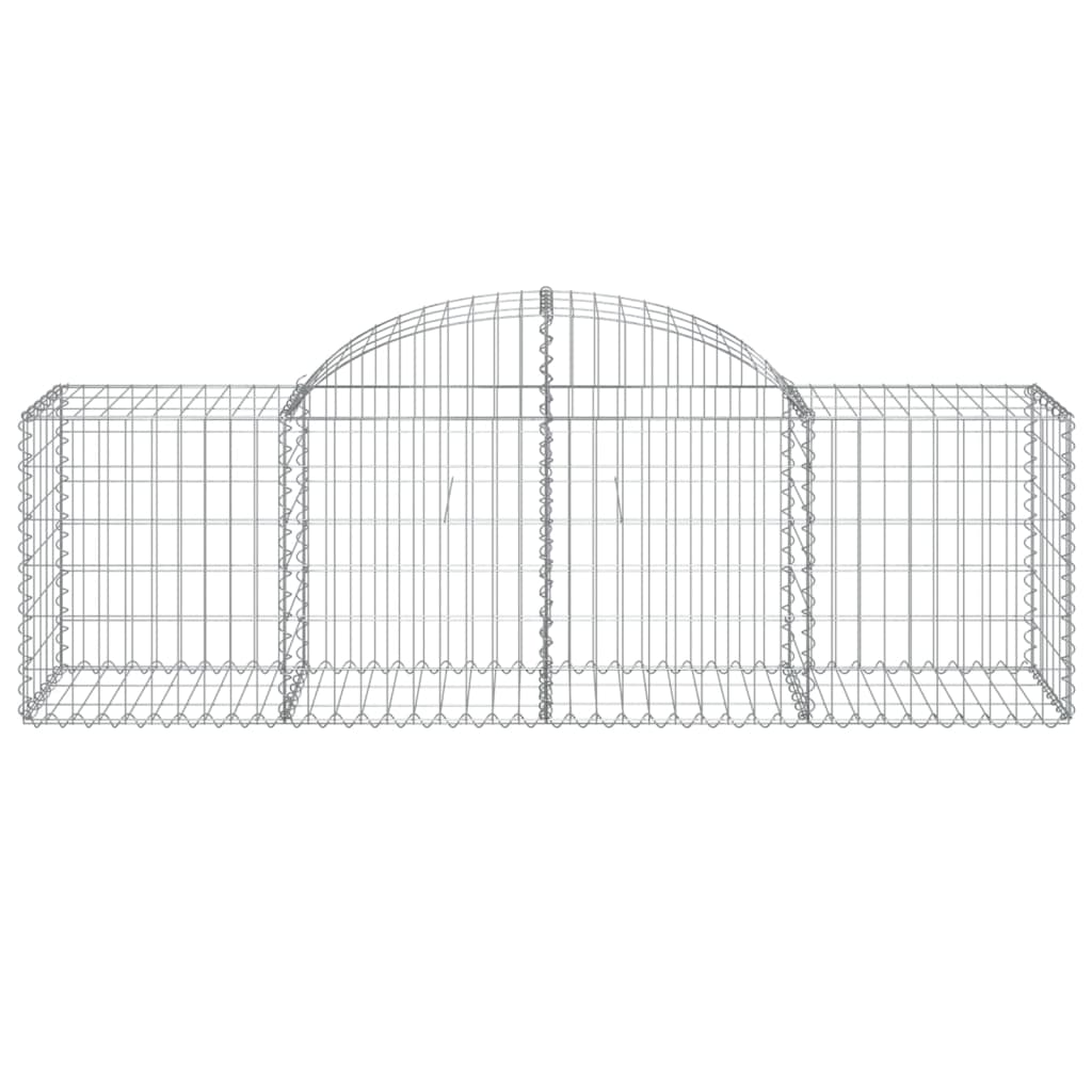 Cestos gabião arqueados 3 pcs 200x50x60/80 cm ferro galvanizado