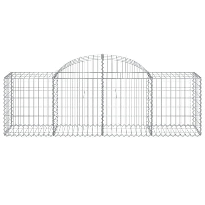 Cestos gabião arqueados 3 pcs 200x50x60/80 cm ferro galvanizado