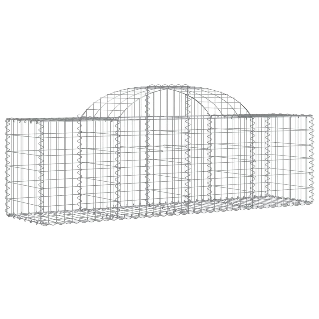 Cestos gabião arqueados 5 pcs 200x50x60/80 cm ferro galvanizado