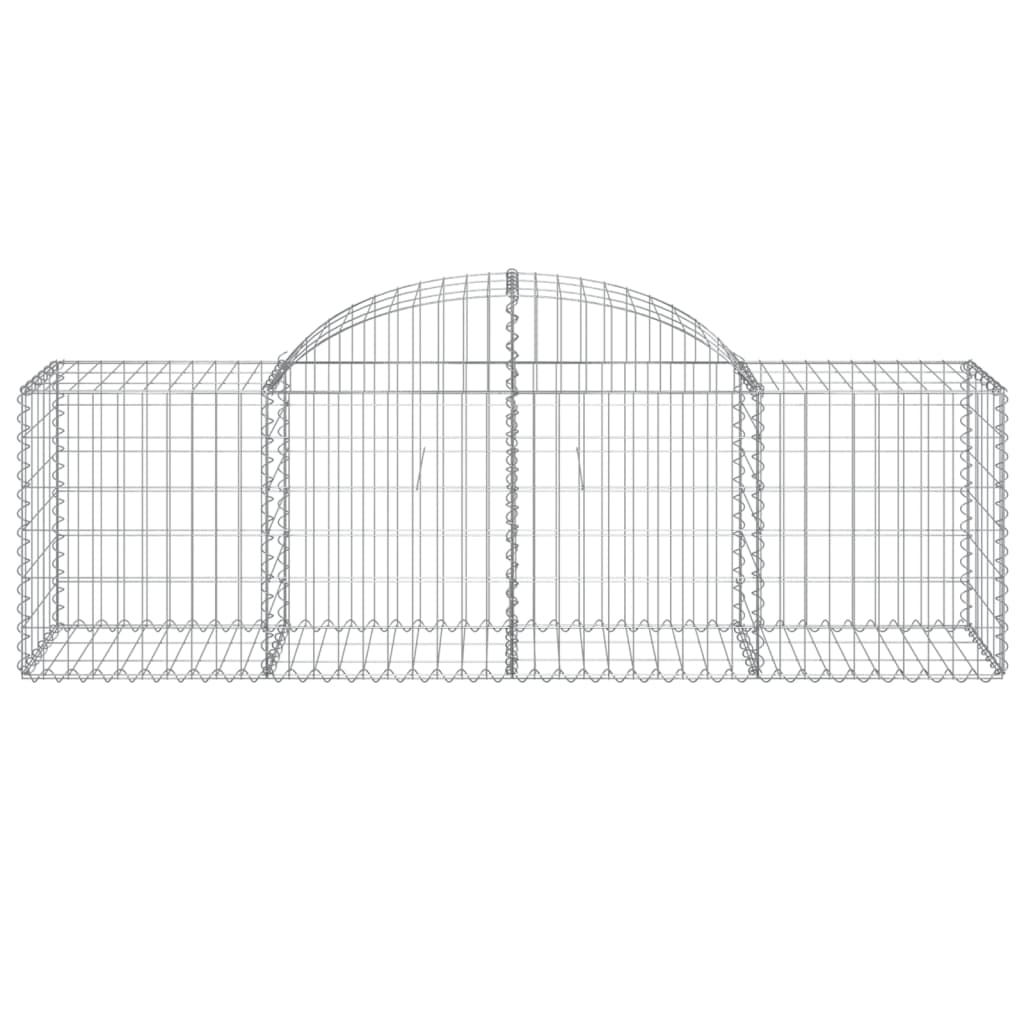 Cestos gabião arqueados 5 pcs 200x50x60/80 cm ferro galvanizado