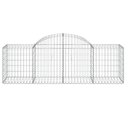 Cestos gabião arqueados 5 pcs 200x50x60/80 cm ferro galvanizado