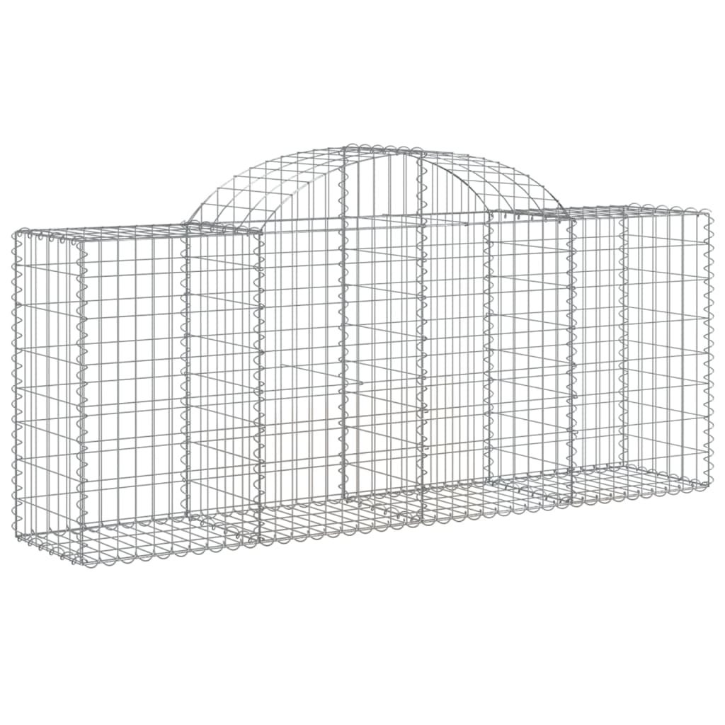 Cestos gabião arqueados 2 pcs 200x50x80/100cm ferro galvanizado