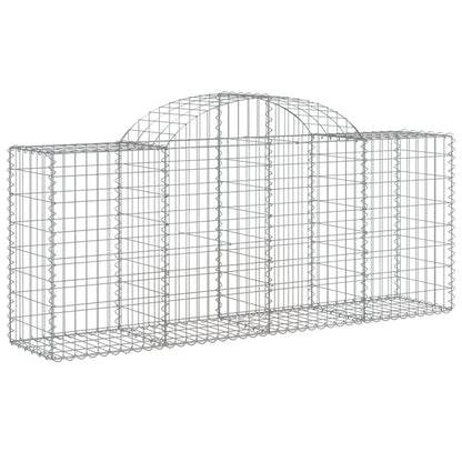 Cestos gabião arqueados 2 pcs 200x50x80/100cm ferro galvanizado