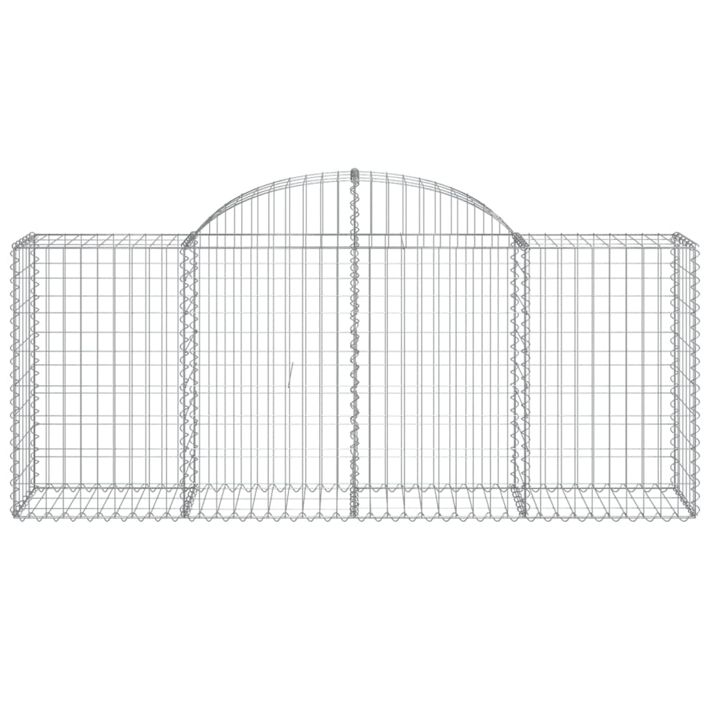 Cestos gabião arqueados 2 pcs 200x50x80/100cm ferro galvanizado