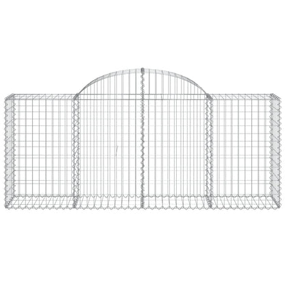 Cestos gabião arqueados 2 pcs 200x50x80/100cm ferro galvanizado