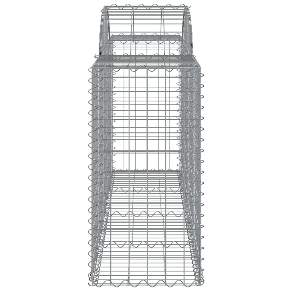 Cestos gabião arqueados 2 pcs 200x50x80/100cm ferro galvanizado