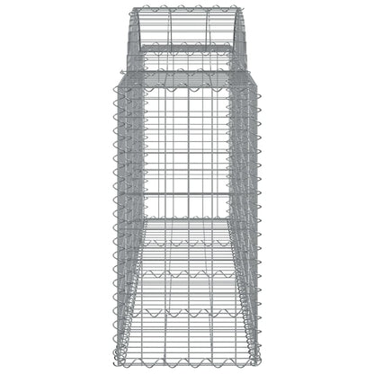 Cestos gabião arqueados 2 pcs 200x50x80/100cm ferro galvanizado