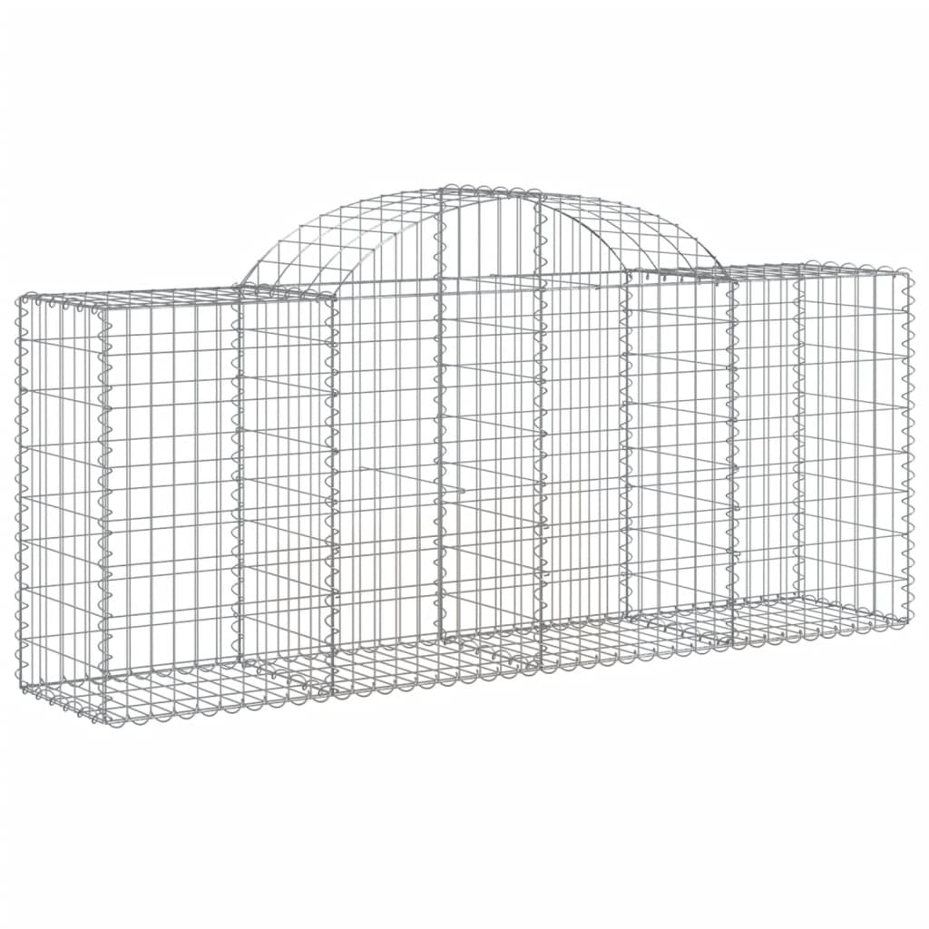 Cestos gabião arqueados 3 pcs 200x50x80/100cm ferro galvanizado