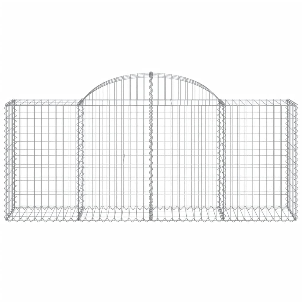 Cestos gabião arqueados 4 pcs 200x50x80/100cm ferro galvanizado