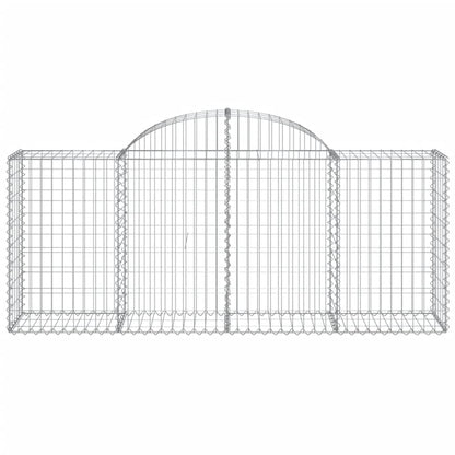 Cestos gabião arqueados 4 pcs 200x50x80/100cm ferro galvanizado