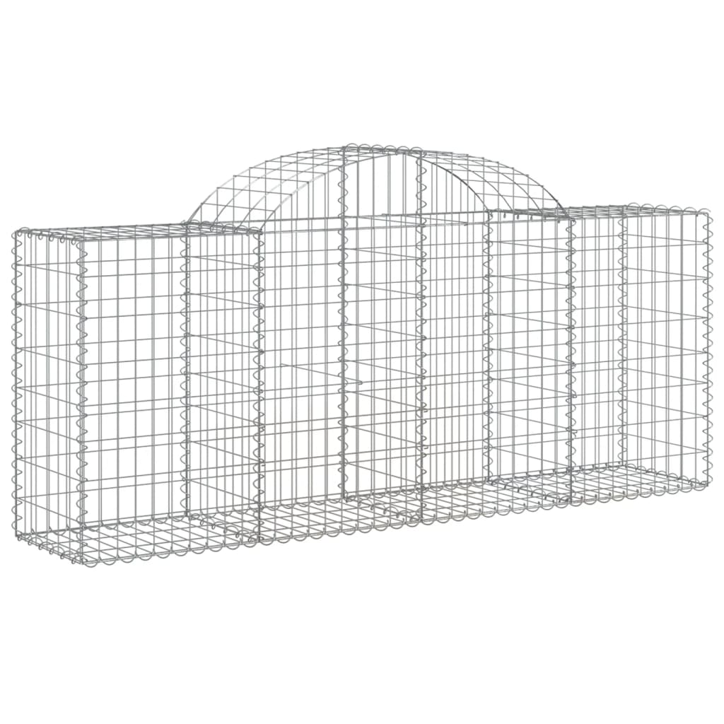 Cestos gabião arqueados 8 pcs 200x50x80/100cm ferro galvanizado