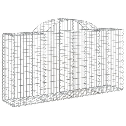 Cestos gabião arqueados 4pcs 200x50x100/120cm ferro galvanizado