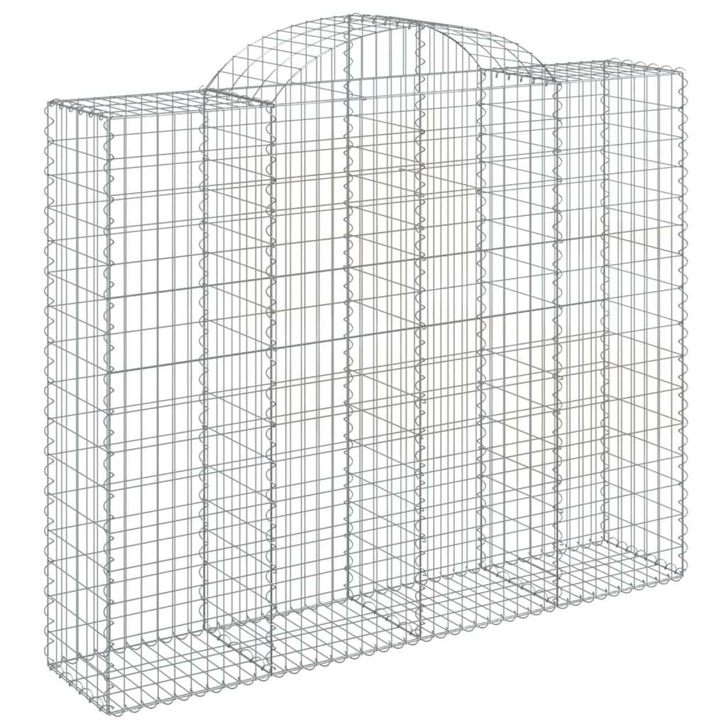 Cestos gabião arqueados 14 pcs 200x50x160/180 ferro galvanizado