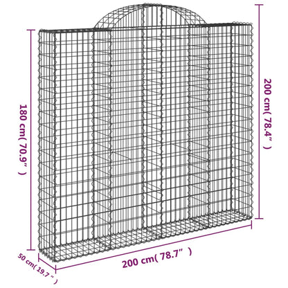 Cestos gabião arqueados 5pcs 200x50x180/200cm ferro galvanizado