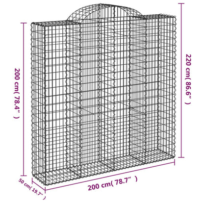 Cestos gabião arqueados 11 pcs 200x50x200/220 ferro galvanizado