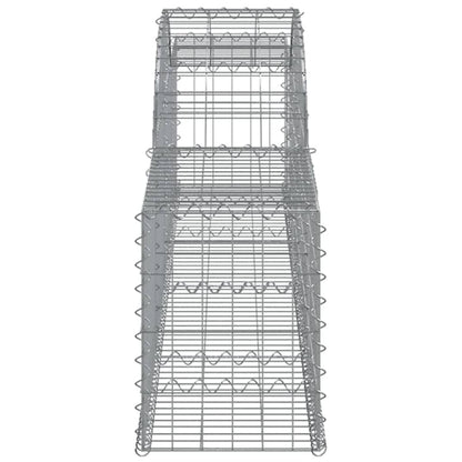 Cestos gabião arqueados 3 pcs 300x30x40/60 cm ferro galvanizado