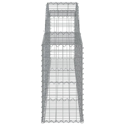 Cestos gabião arqueados 2 pcs 300x30x60/80 cm ferro galvanizado