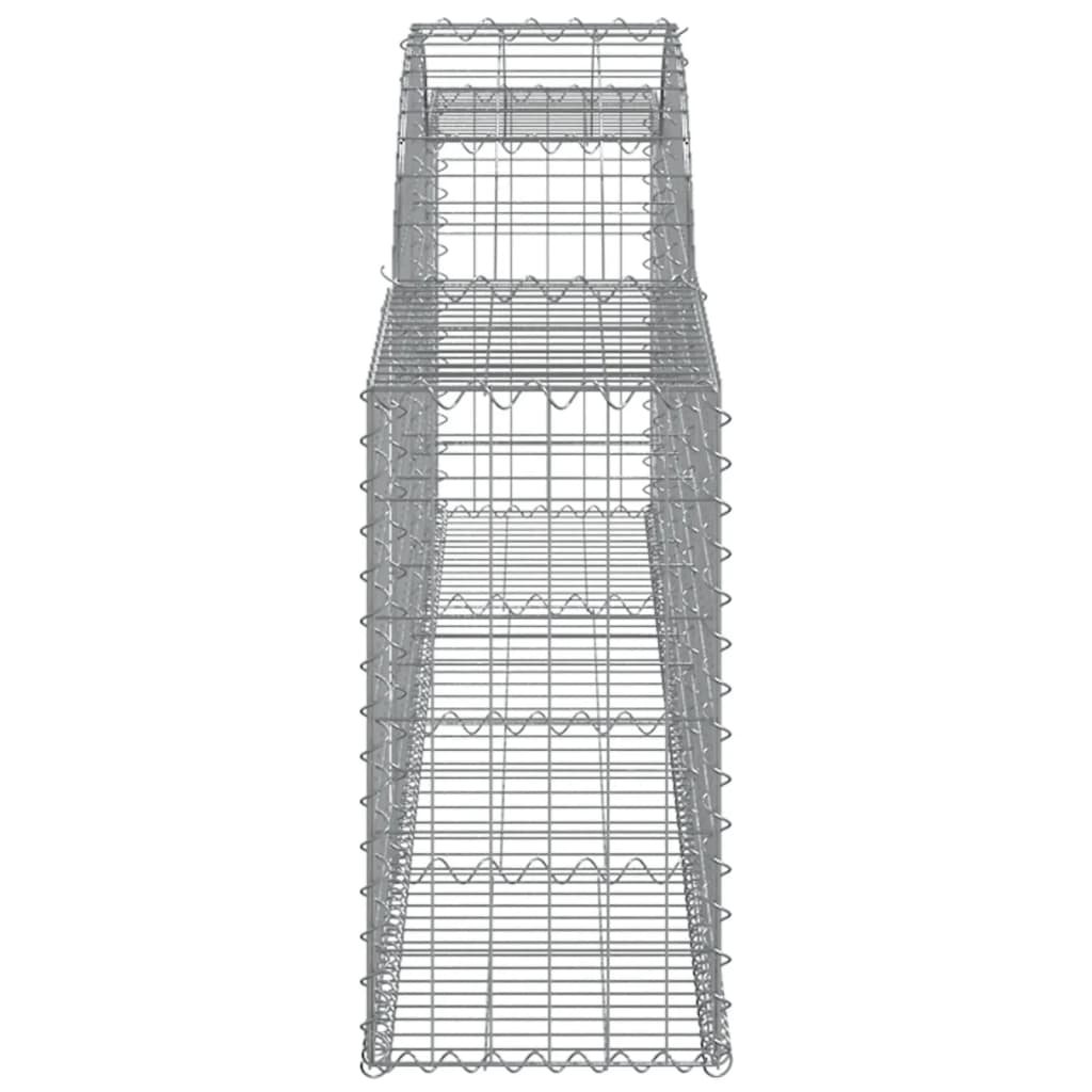 Cestos gabião arqueados 8 pcs 300x30x60/80 cm ferro galvanizado