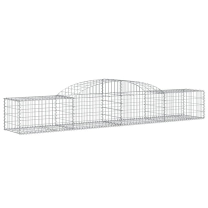 Cestos gabião arqueados 2 pcs 300x50x40/60 cm ferro galvanizado