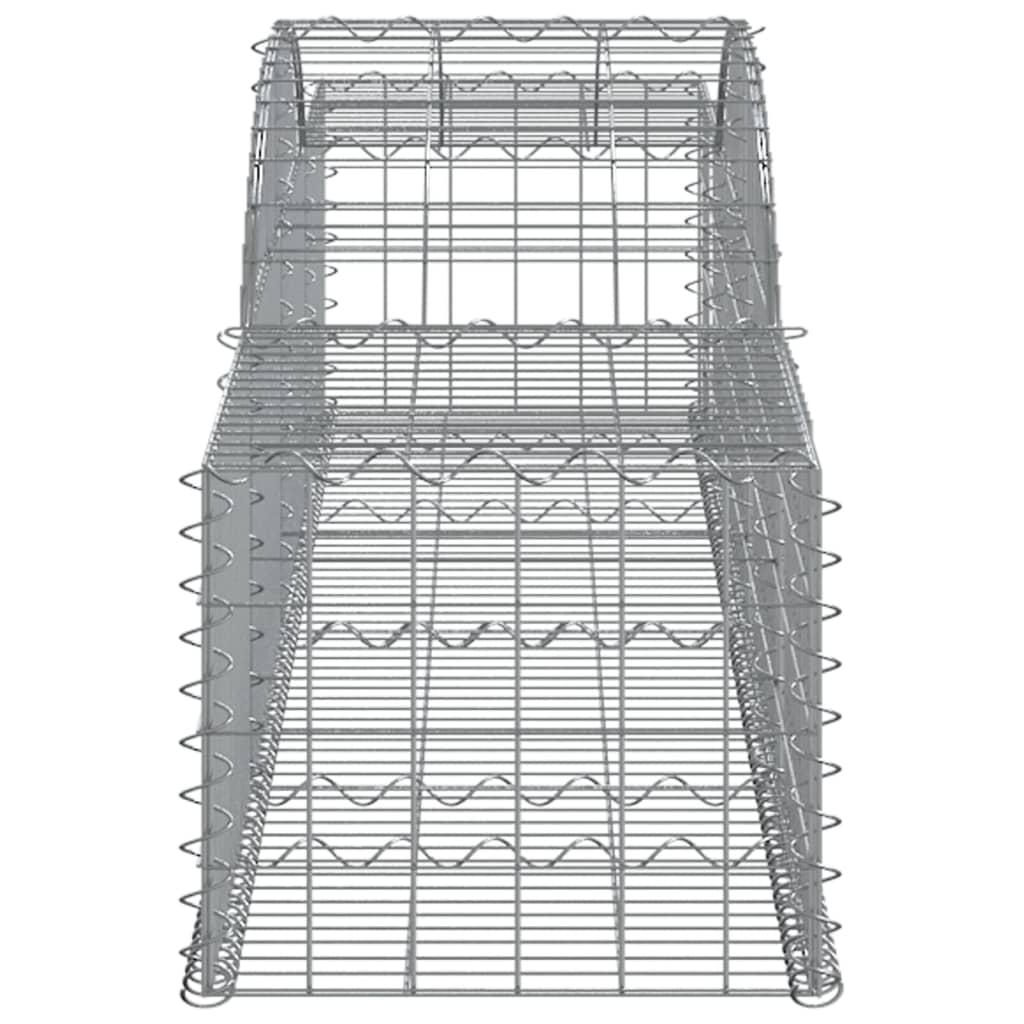 Cestos gabião arqueados 2 pcs 300x50x40/60 cm ferro galvanizado