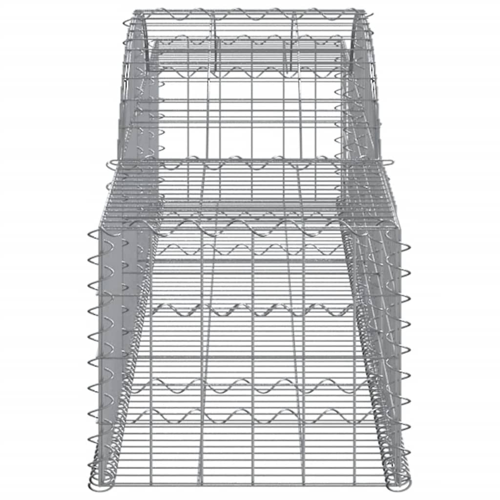 Cestos gabião arqueados 4 pcs 300x50x40/60 cm ferro galvanizado