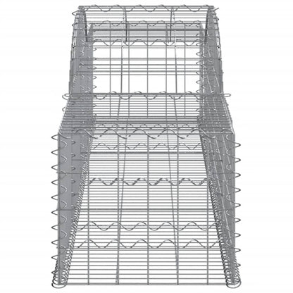 Cestos gabião arqueados 4 pcs 300x50x40/60 cm ferro galvanizado