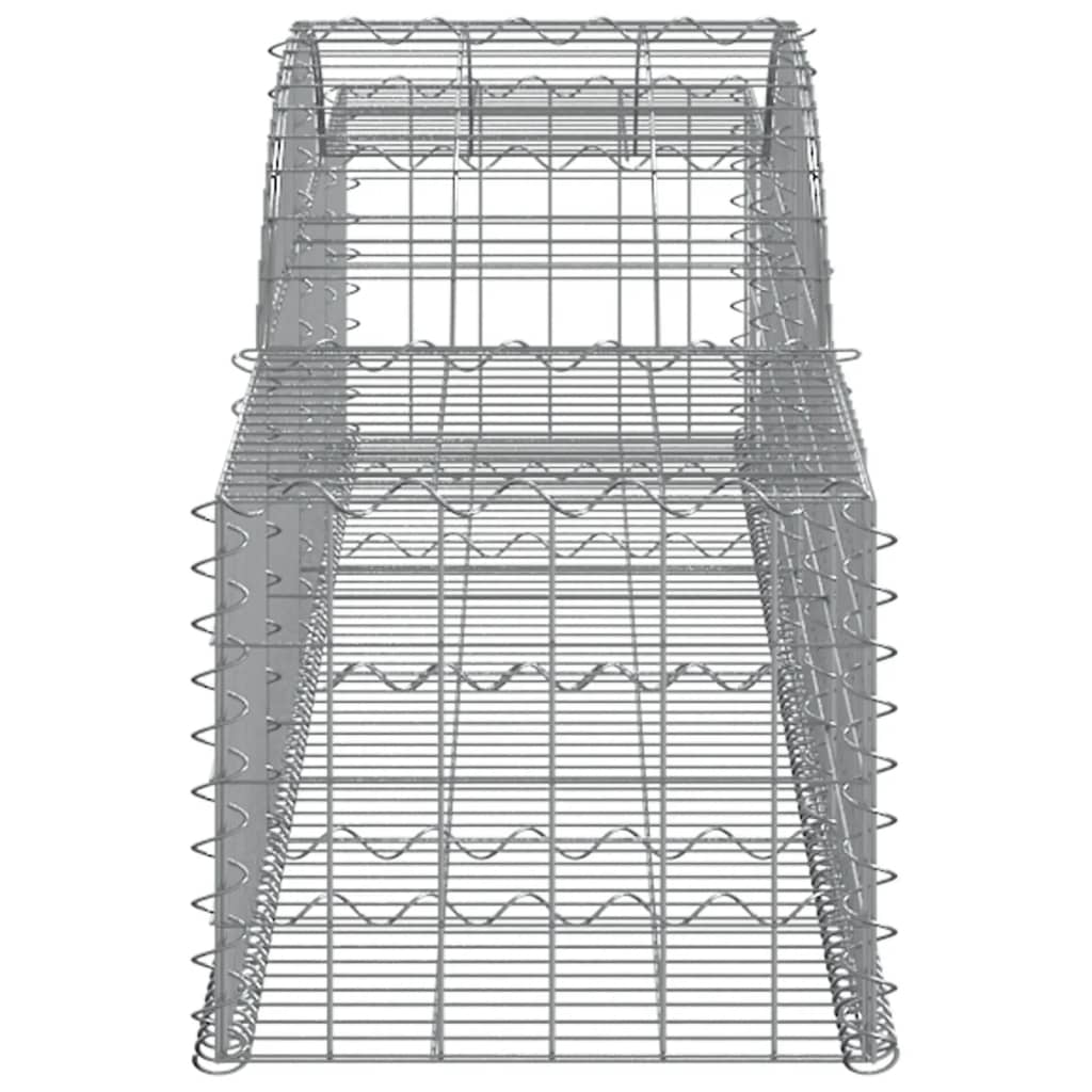 Cestos gabião arqueados 7 pcs 300x50x40/60 cm ferro galvanizado