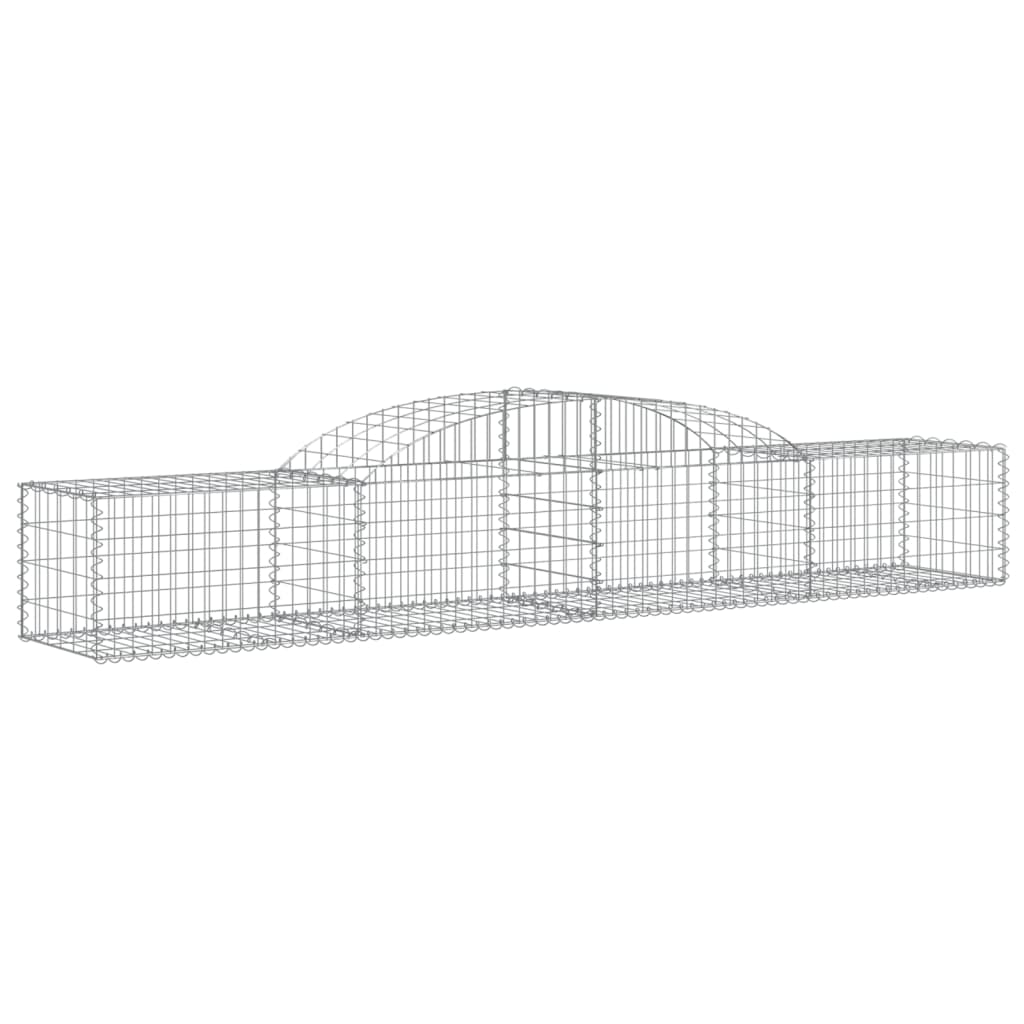 Cestos gabião arqueados 8 pcs 300x50x40/60 cm ferro galvanizado