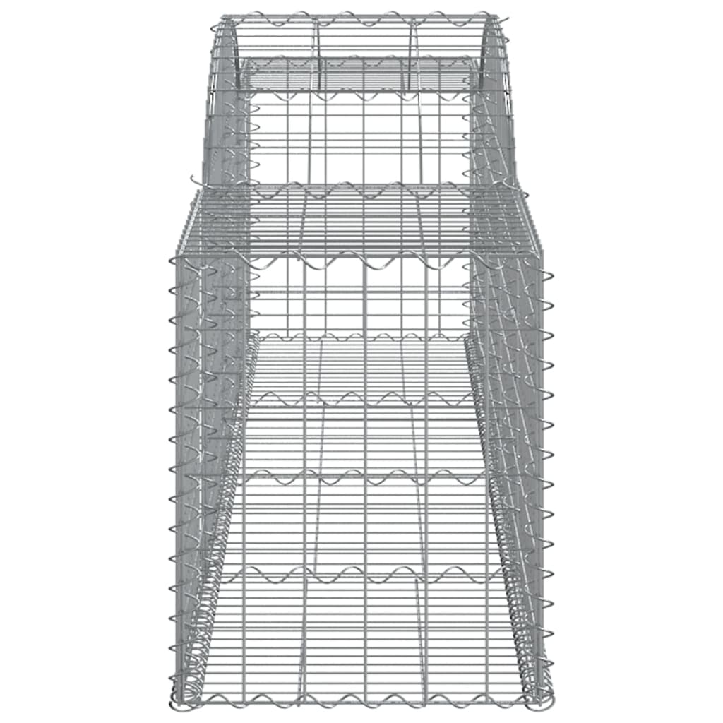 Cestos gabião arqueados 3 pcs 300x50x60/80 cm ferro galvanizado