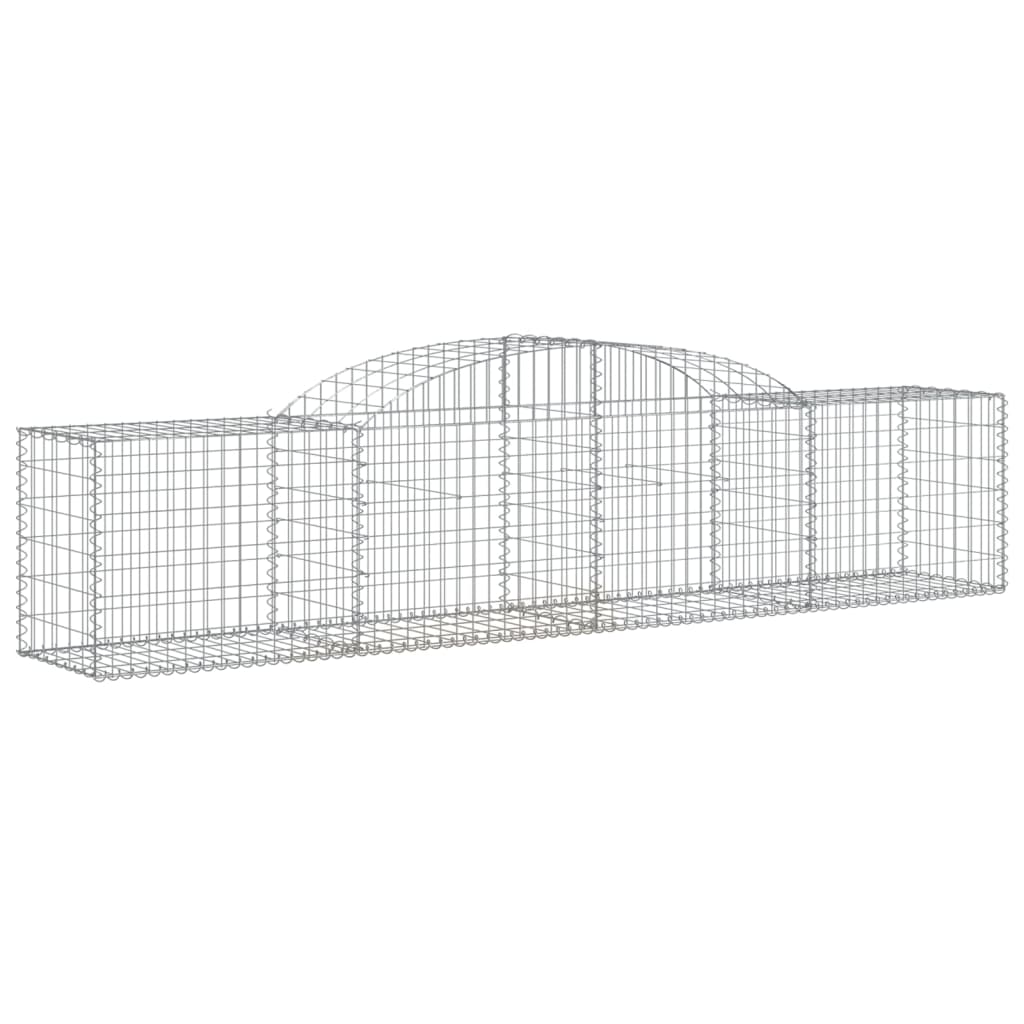 Cestos gabião arqueados 4 pcs 300x50x60/80 cm ferro galvanizado