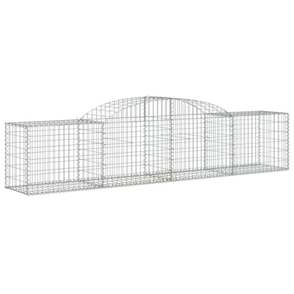 Cestos gabião arqueados 4 pcs 300x50x60/80 cm ferro galvanizado