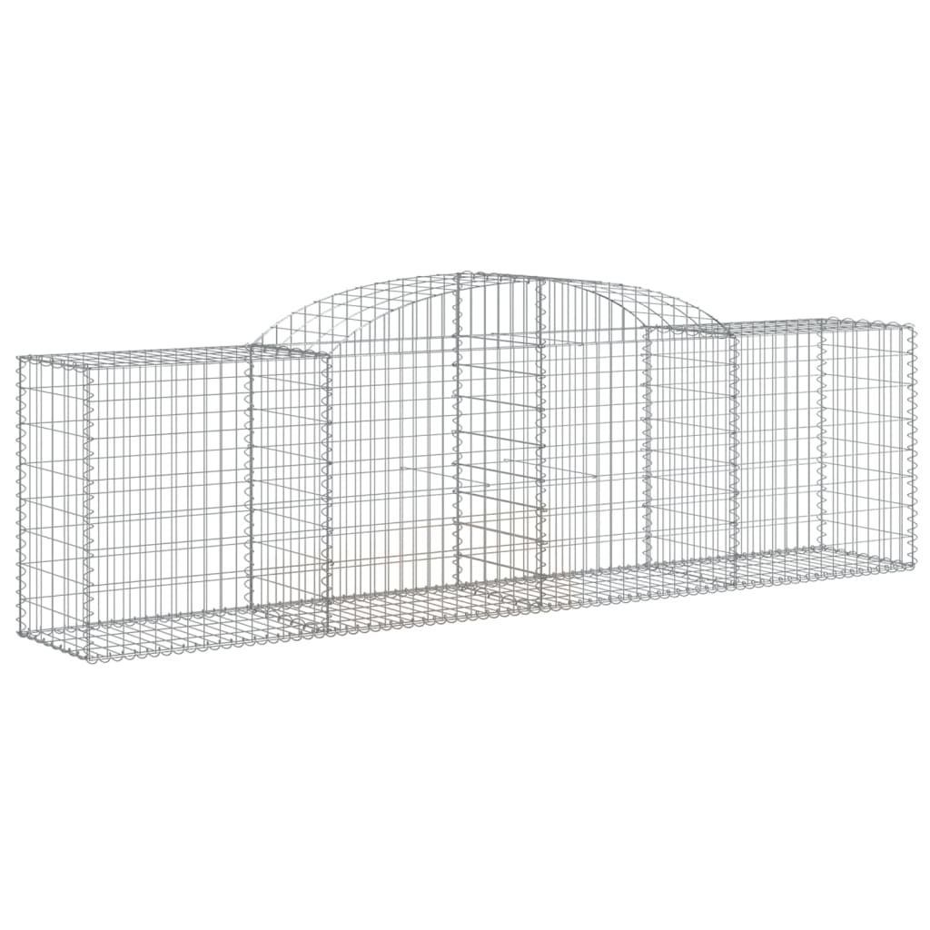 Cestos gabião arqueados 4 pcs 300x50x80/100cm ferro galvanizado